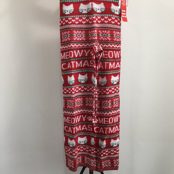 NWT EYESHADOW Meowy Catmas Cat Christmas Reindeer Antlers Applique Knit Overalls - Picture 14 of 16